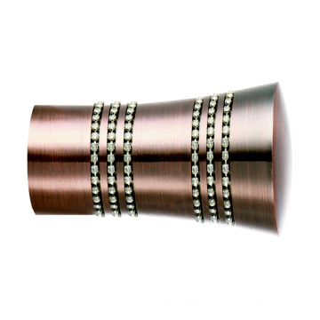 Aluminum alloy flared curtain rod with diamond